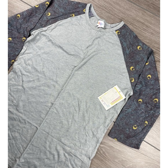 LuLaRoe Tops - Lularoe Women's Randy 3/4 Patterned Sleeves Baseball Tee Grey Size Medium‎ New